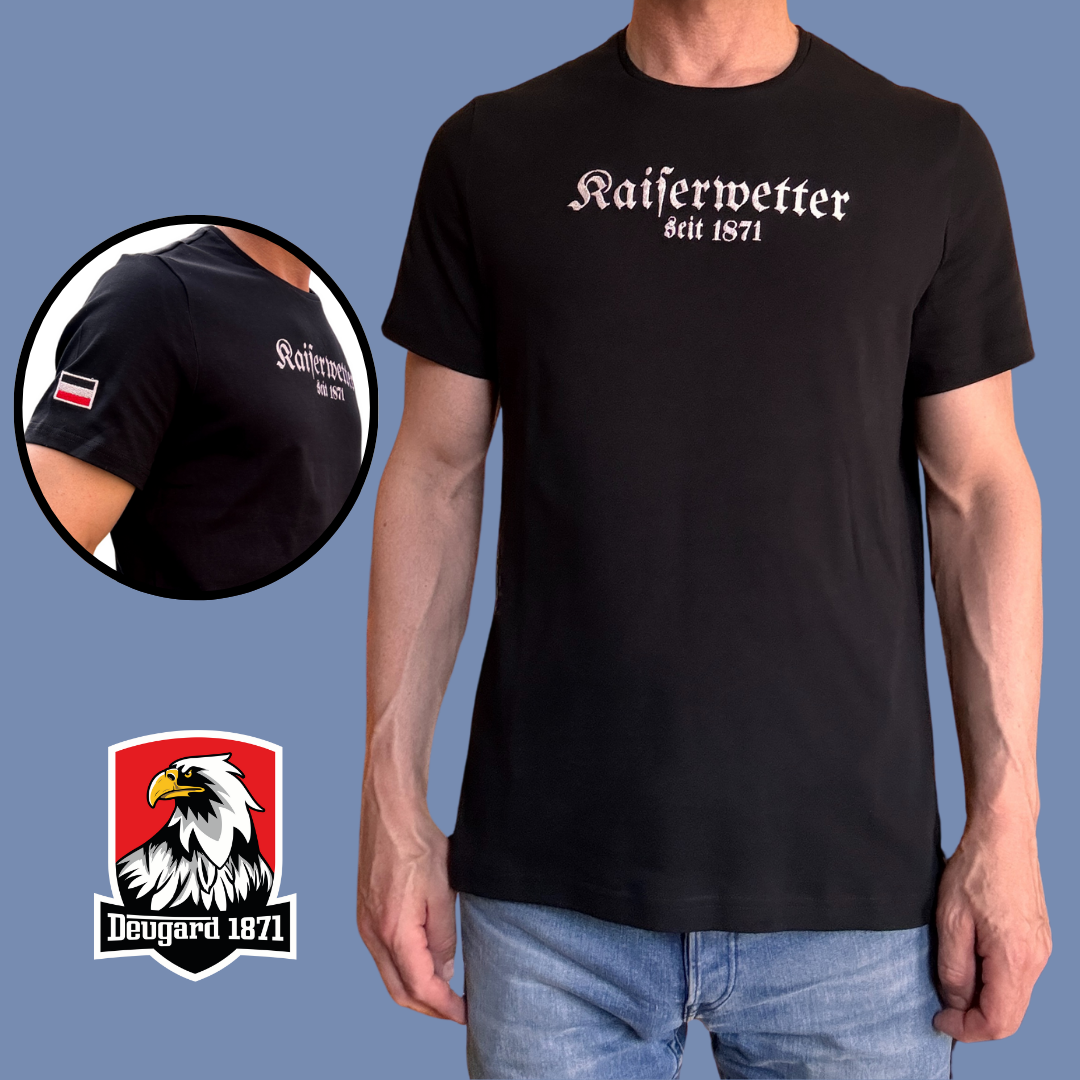 T-Shirt schwarz Stickerei Kaiserwetter seit 1871