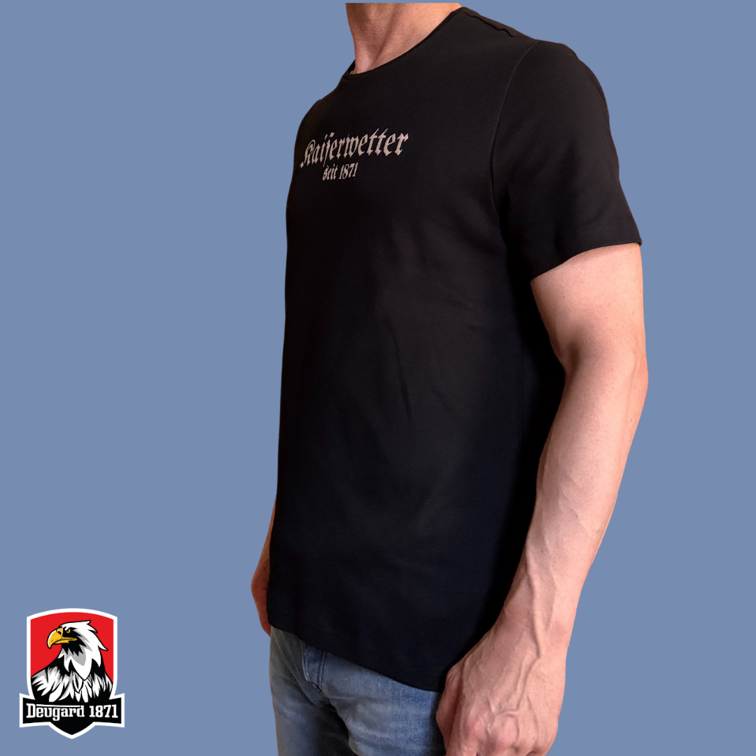 T-Shirt schwarz Stickerei Kaiserwetter seit 1871