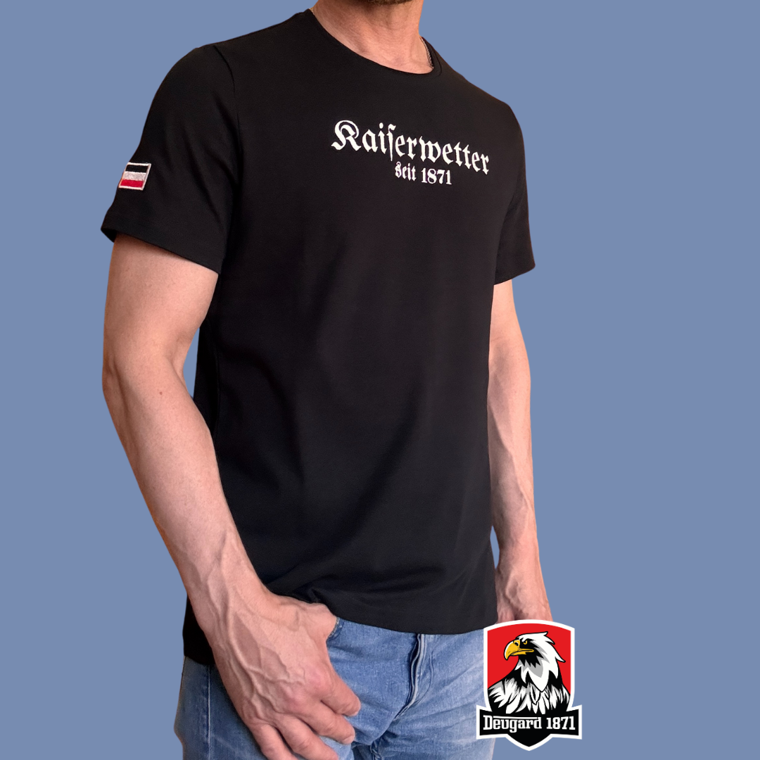 T-Shirt schwarz Stickerei Kaiserwetter seit 1871