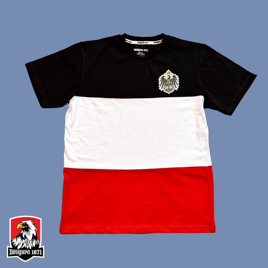 T-Shirt schwarz-weiß-rot gestreift