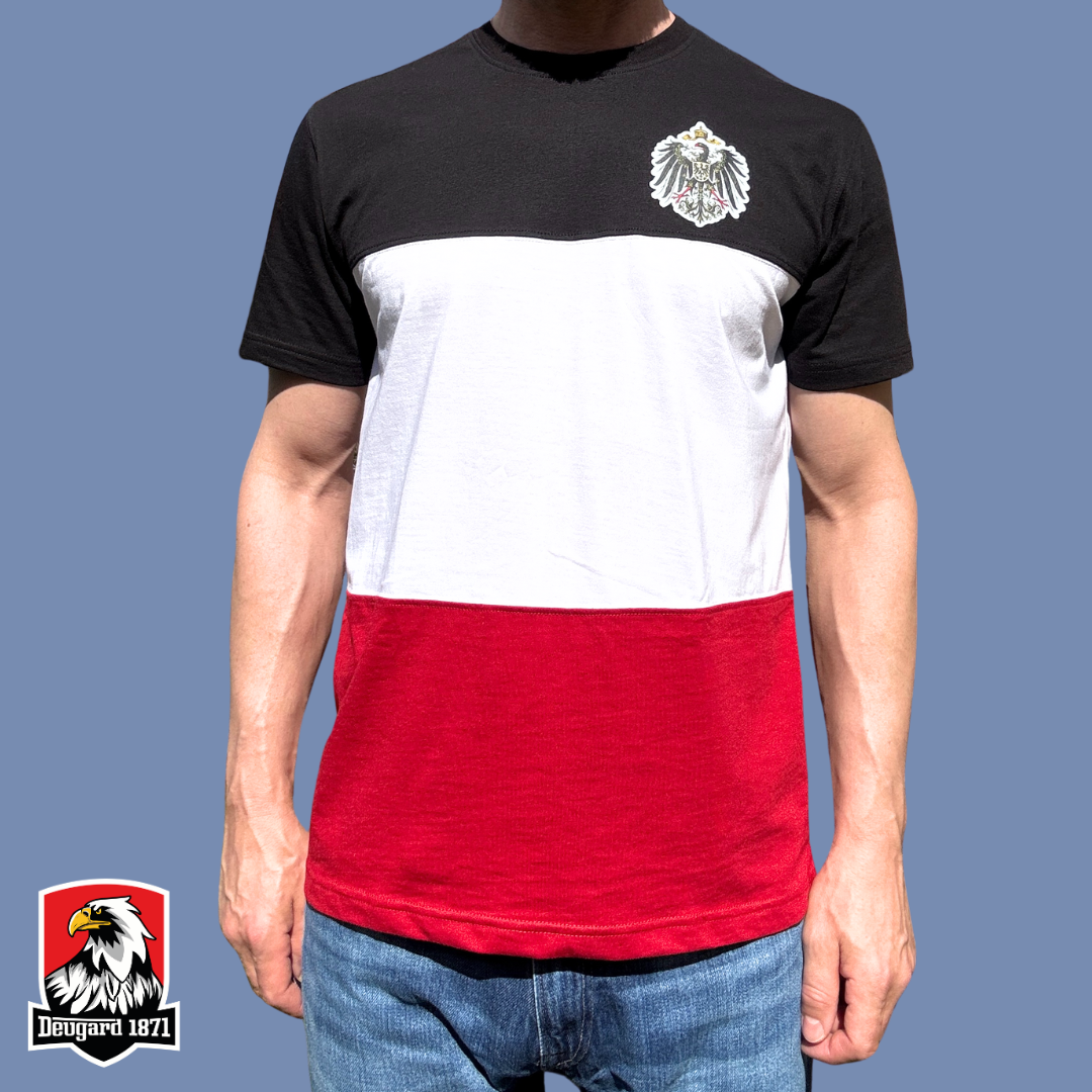 T-Shirt schwarz-weiß-rot gestreift