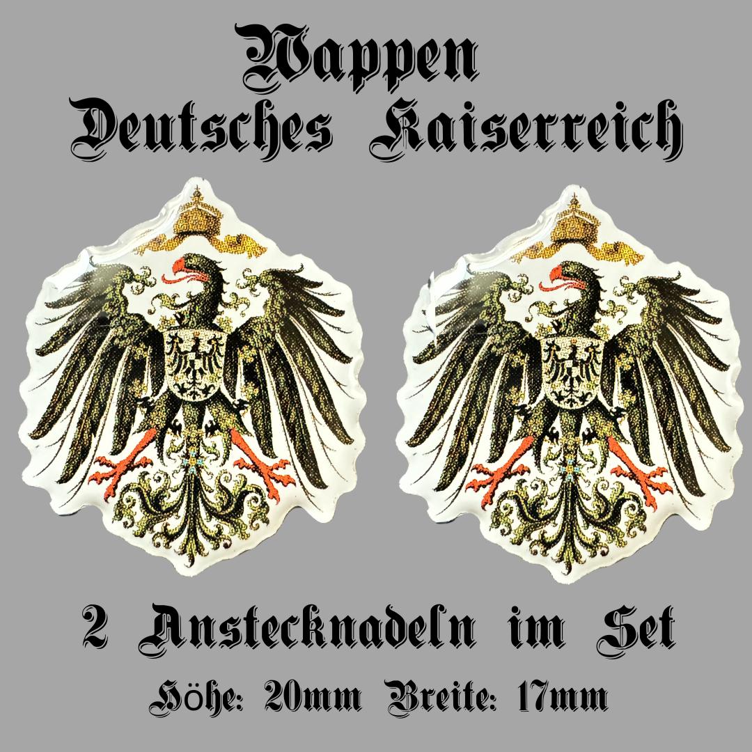 Anstecknadel Wappen Deutsches Kaiserreich, Pin im 2er Set