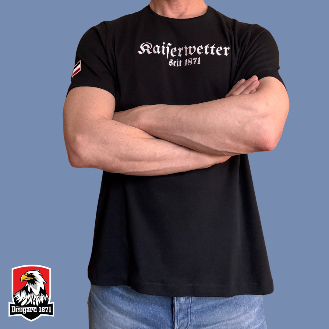 T-Shirt schwarz Stickerei Kaiserwetter seit 1871