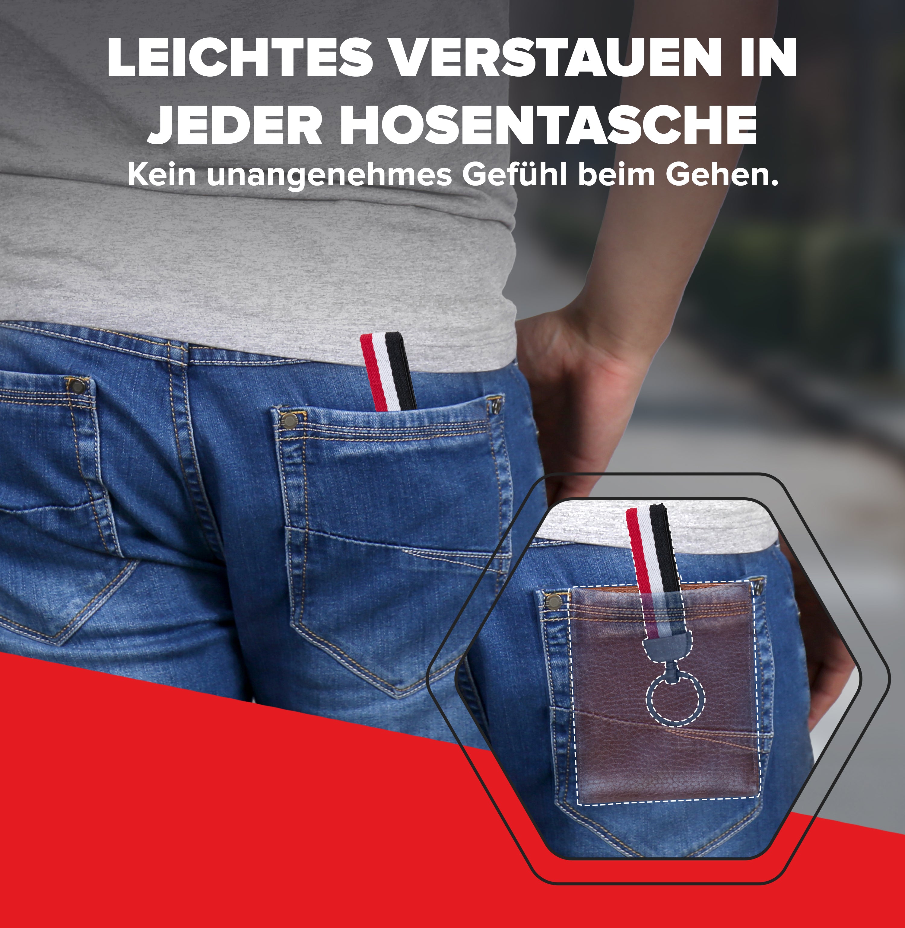 Exklusiver Schlüsselanhänger mit gewebtem Band