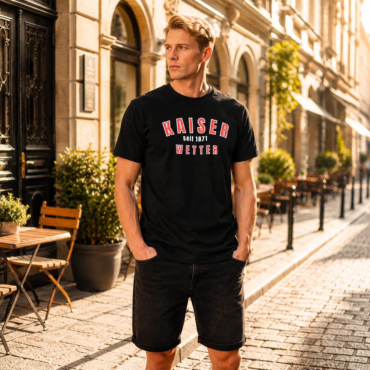 T-Shirt Kaiserwetter seit 1871, schwarz