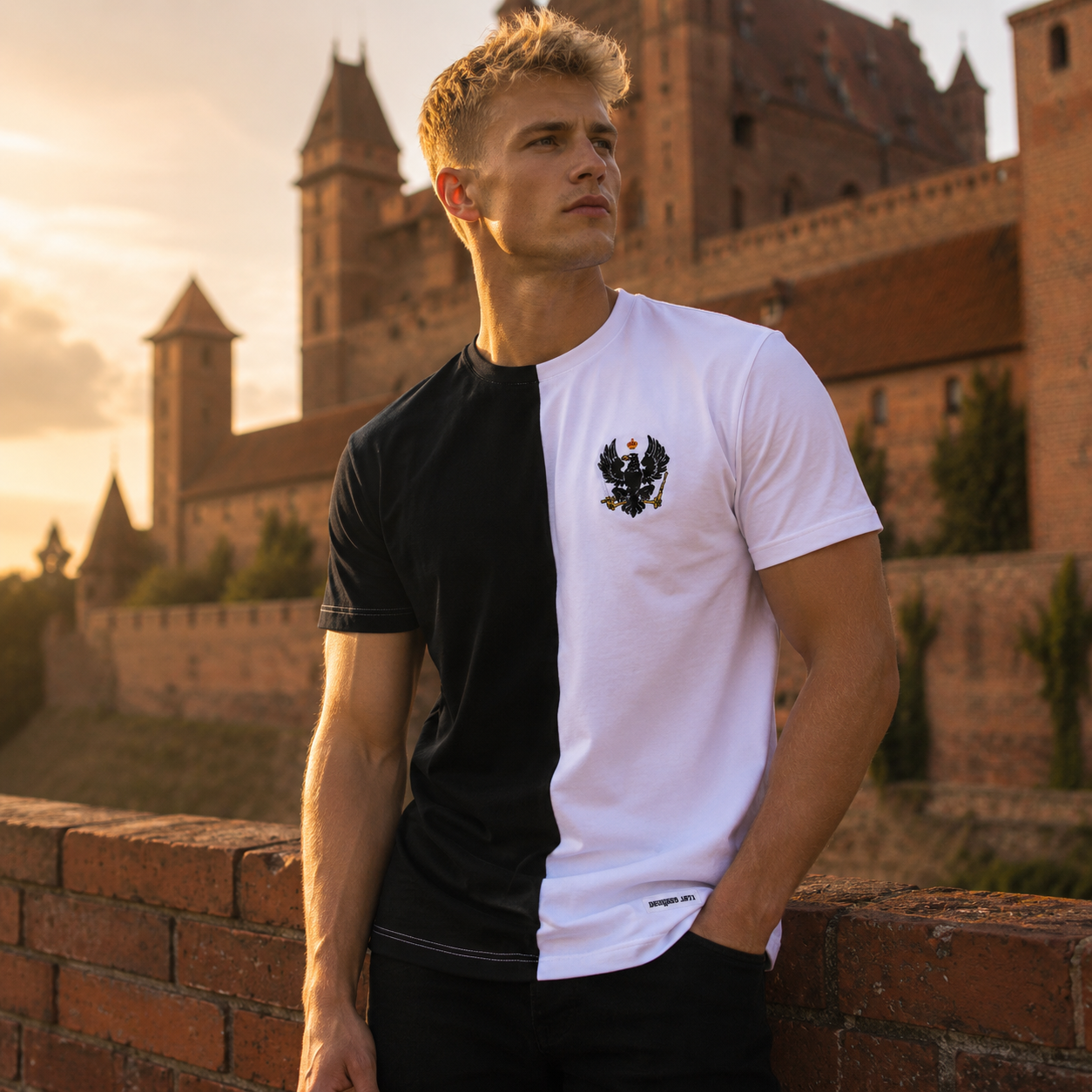 Preußen T-Shirt schwarz-weiß mit Adler Kgr. Preußen