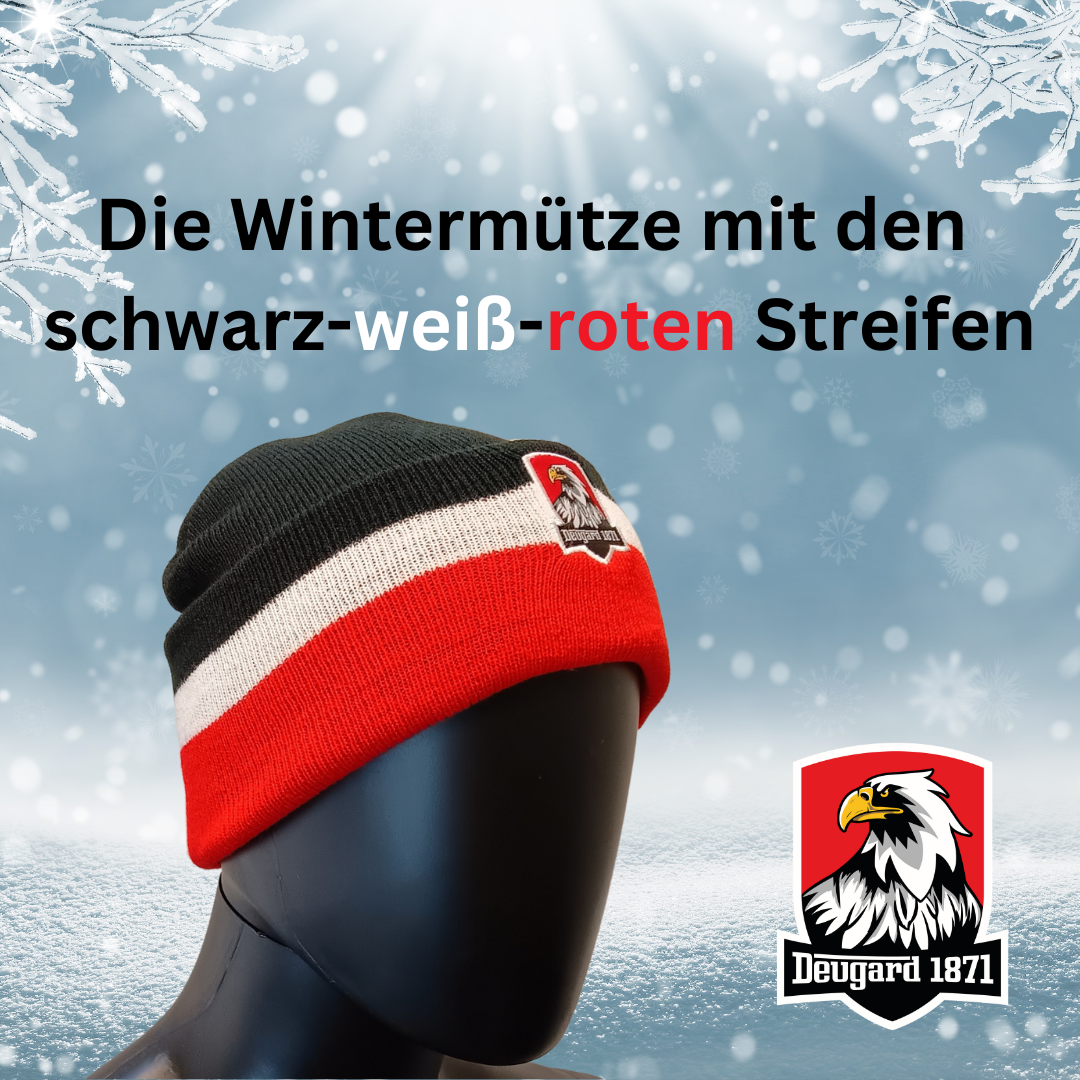 Deutschland-Mütze schwarz weiß rot gestreift