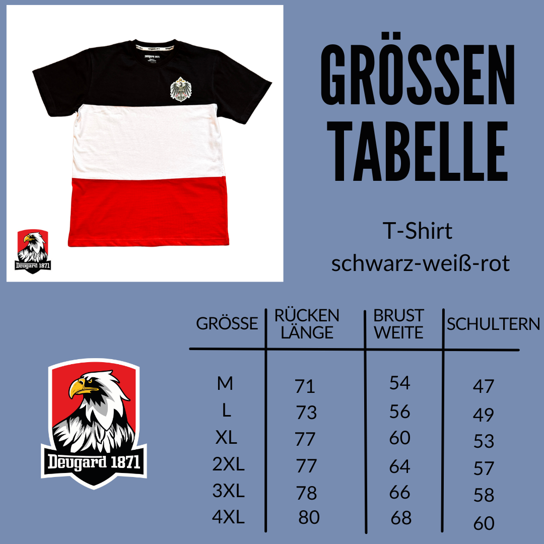 T-Shirt schwarz-weiß-rot gestreift