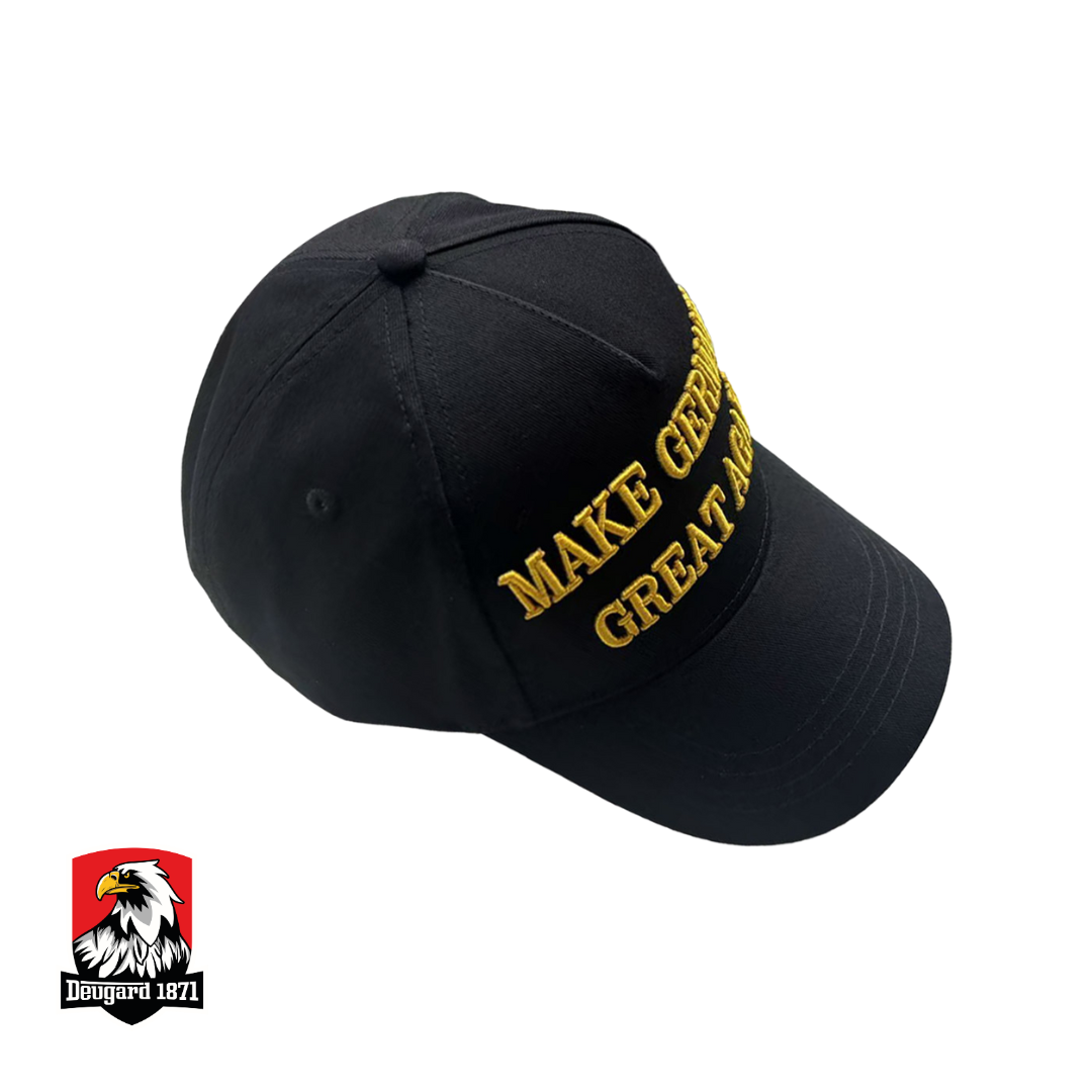 ⬛️🟥🟨"MAKE GERMANY GREAT AGAIN" schwarze Baseball Kappe goldene Schrift, Fahne schwarz-rot-gold