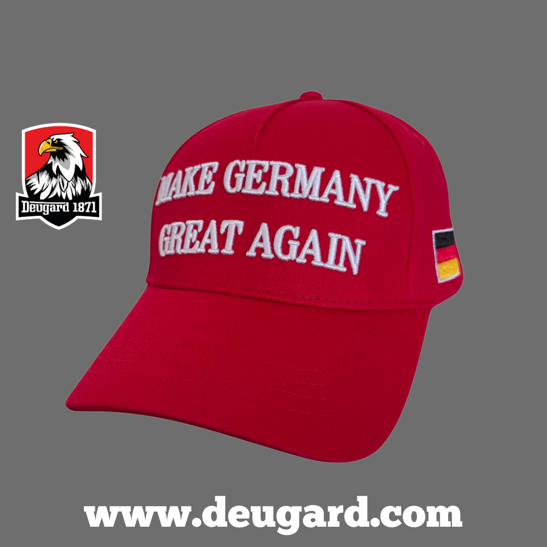 "Make Germany Great Again" rote Baseballkappe, schwarz-rot-goldene Fahne