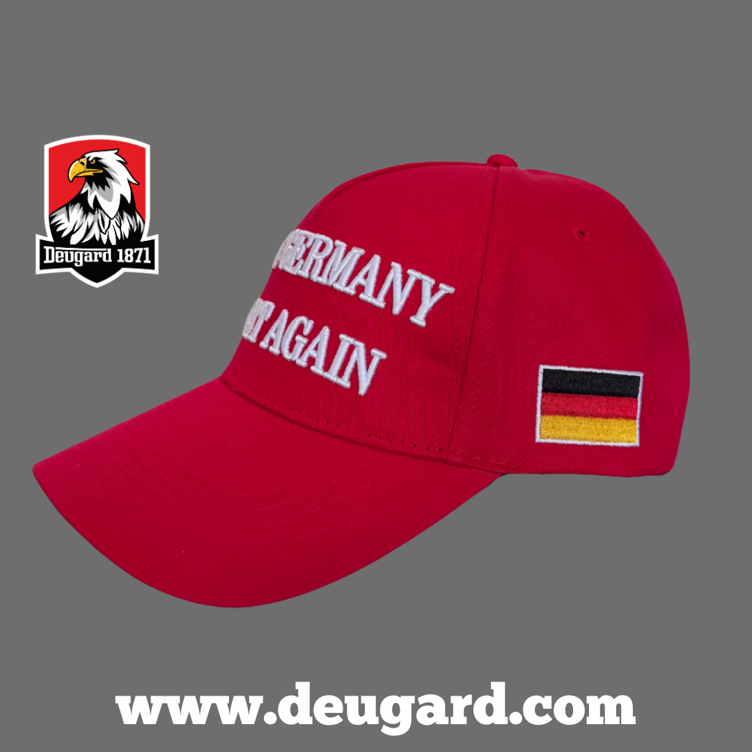 "Make Germany Great Again" rote Baseballkappe, schwarz-rot-goldene Fahne