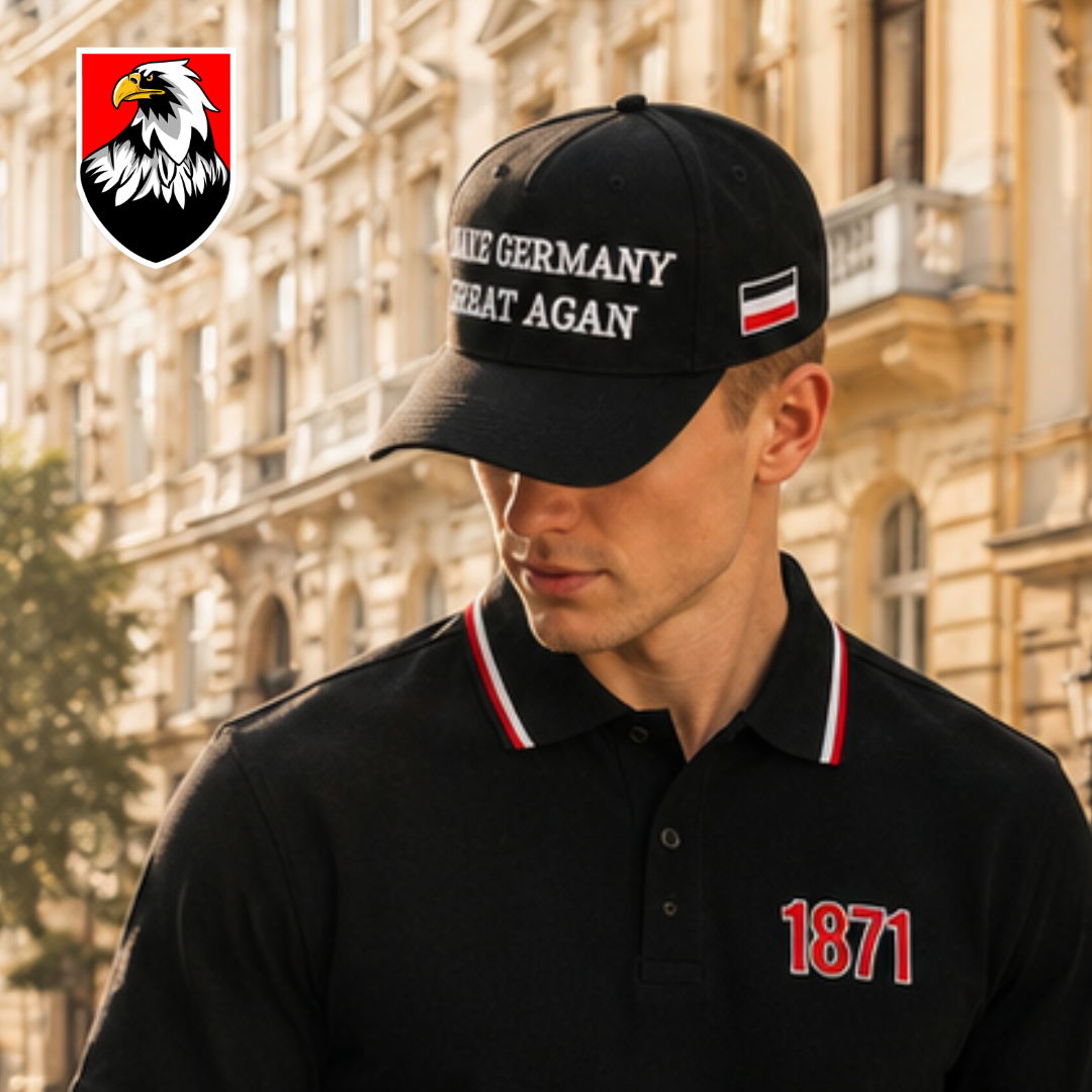 ⬛️⬜️🟥 "MAKE GERMANY GREAT AGAIN" Kappe in schwarz mit weißer Schrift