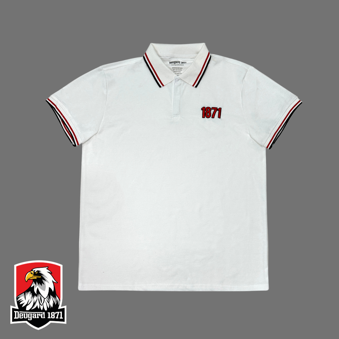 Weißes Polo Shirt mit 1871 Stickerei, Deutsches Kaiserreich