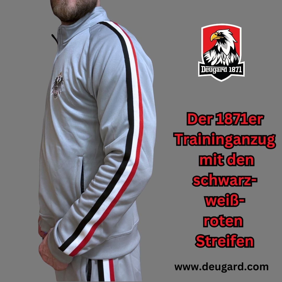 Grauer Trainingsanzug Deutsches Reich mit schwarz-weiß-roten Streifen