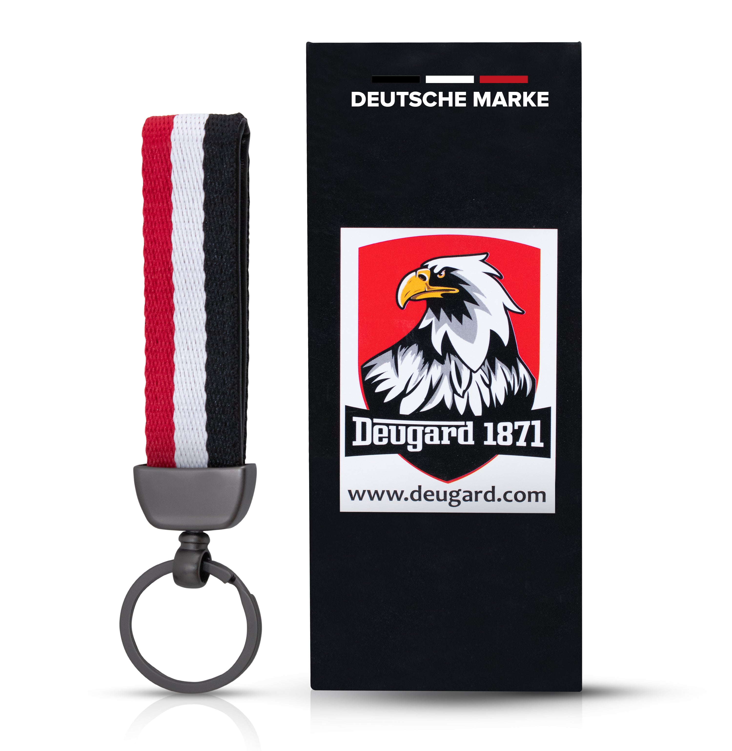 Exklusiver Schlüsselanhänger mit gewebtem Band