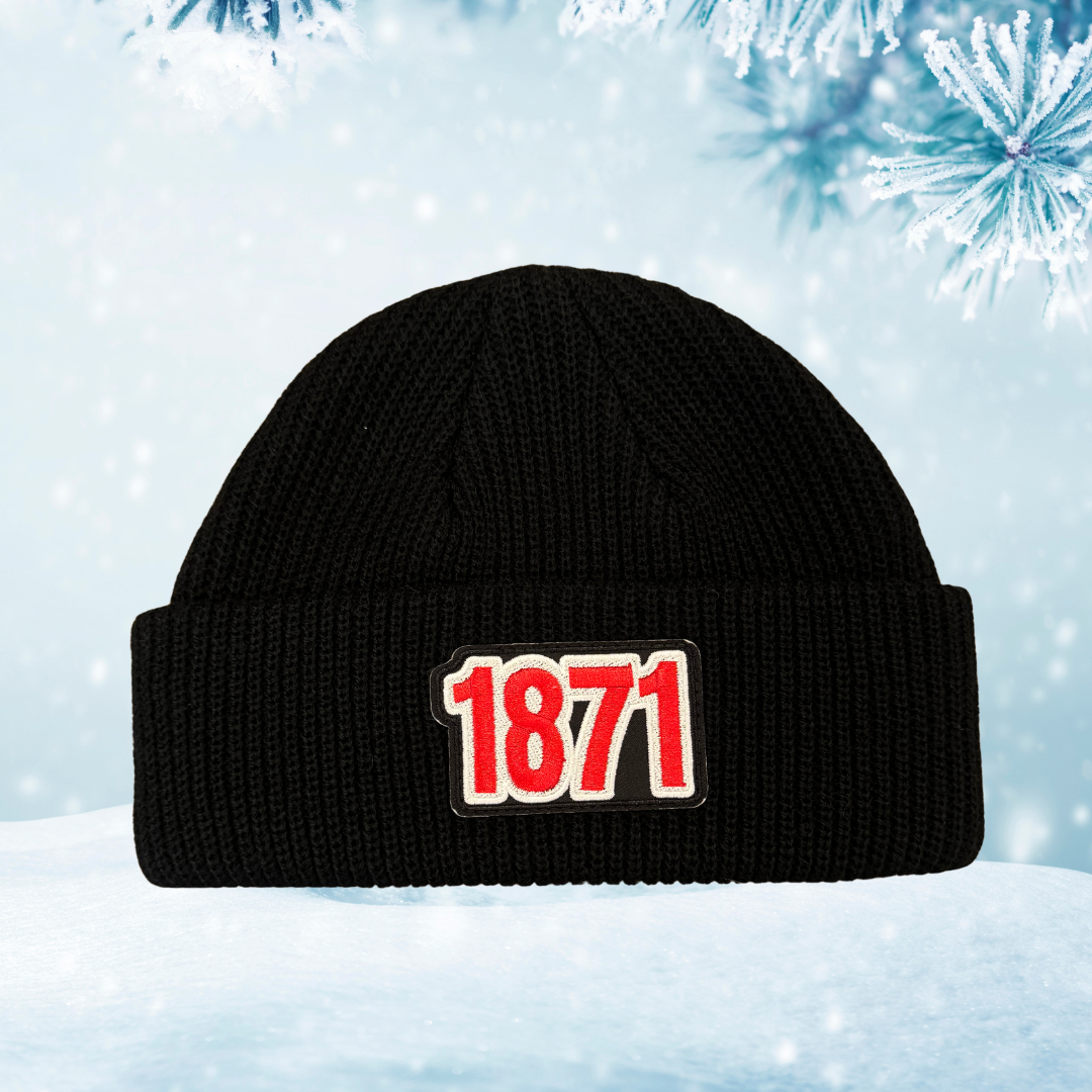 Wintermütze schwarz mit Aufnäher 1871