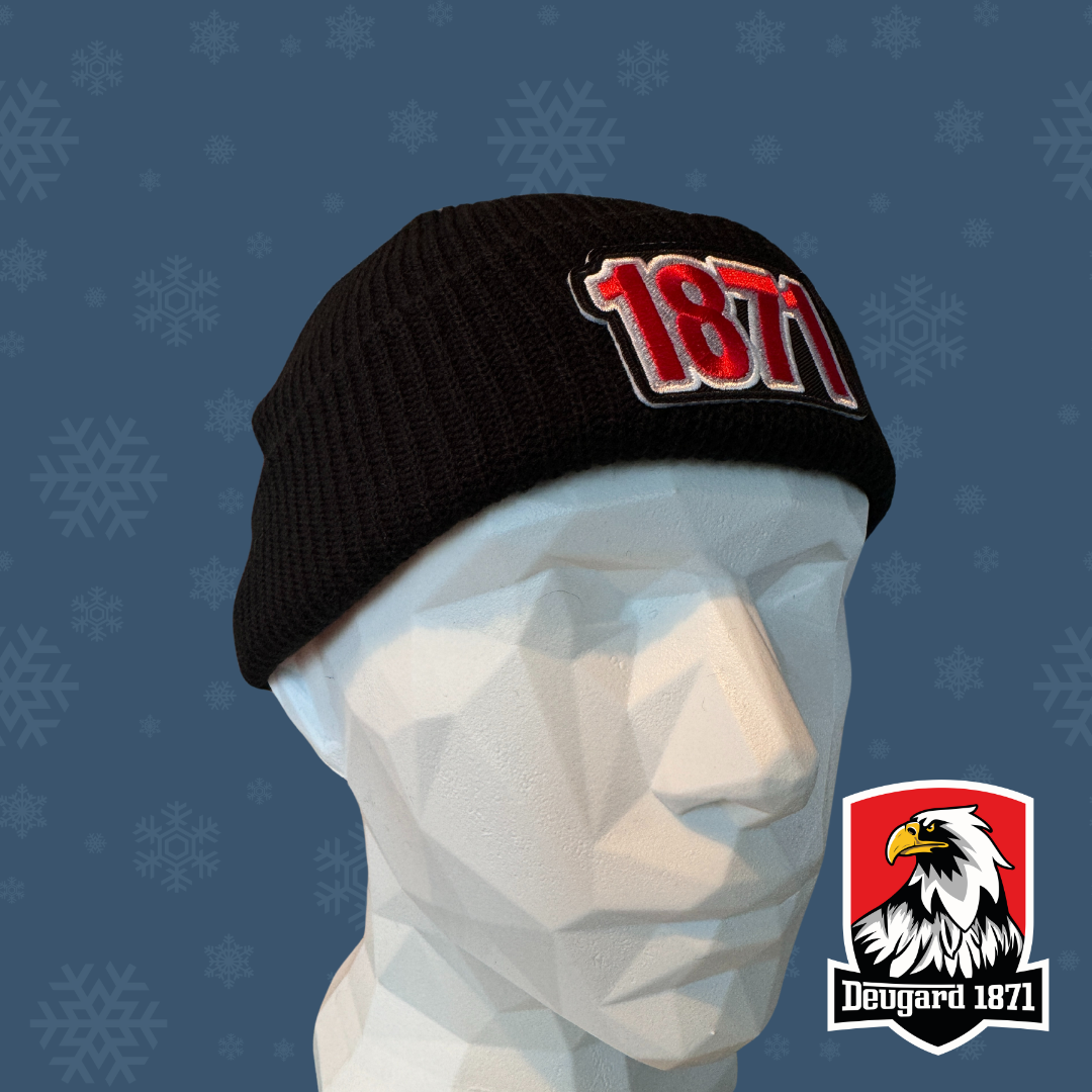 Wintermütze schwarz mit Aufnäher 1871