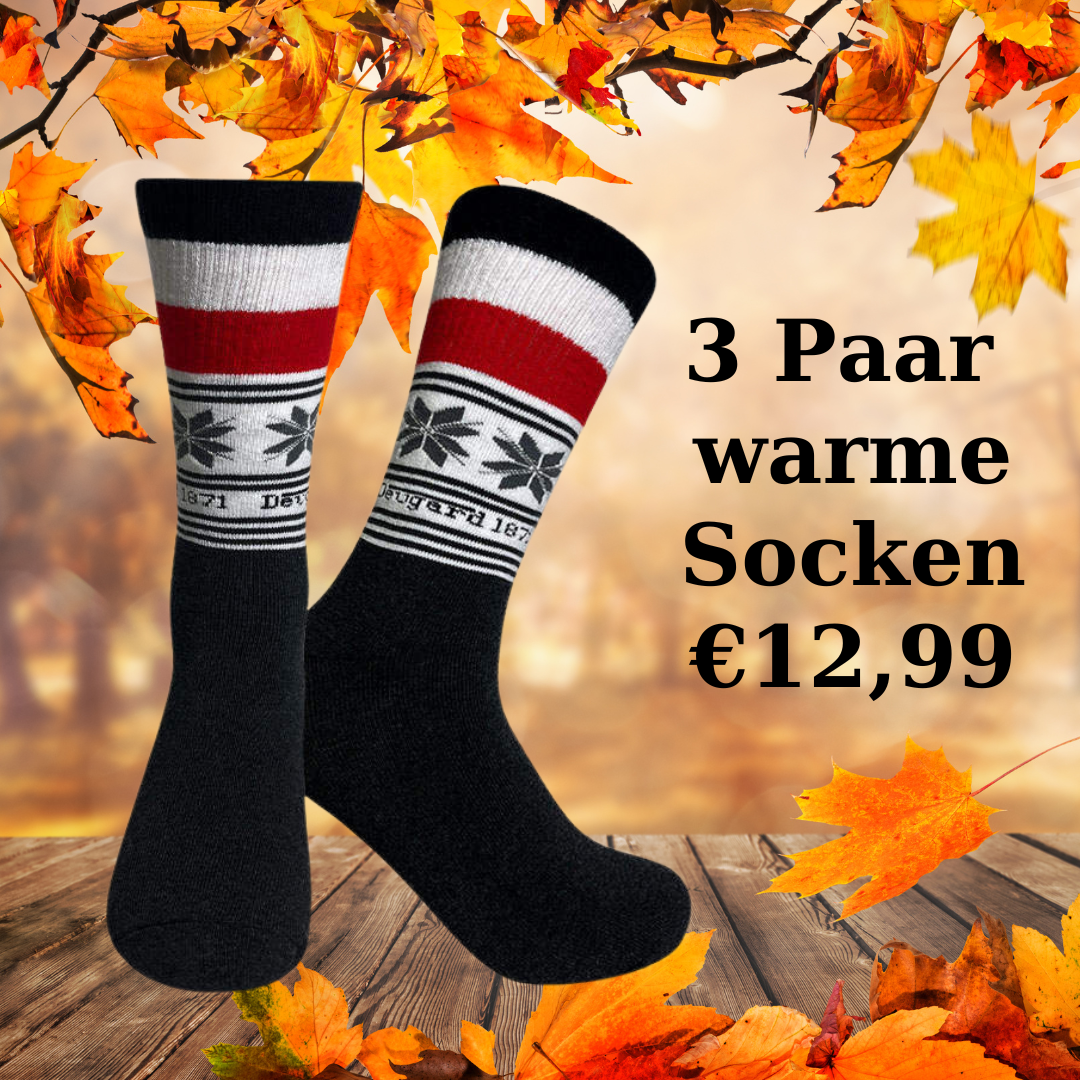 3er Wintersocken: stylisch und exklusiv, schwarz-weiß-roten Streifen