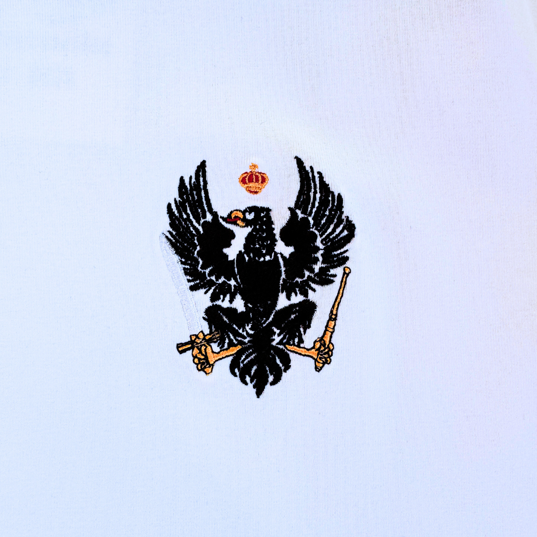 T-Shirt Preußen in schwarz-weiß mit hochwertiger Stickerei Adler Königreich Preußen aufgestickt