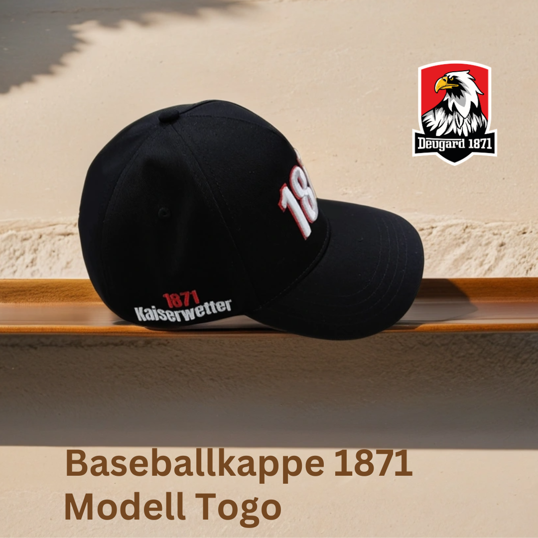 Baseball Kappe in schwarz, 1871 Stickerei in 3D, Model Togo