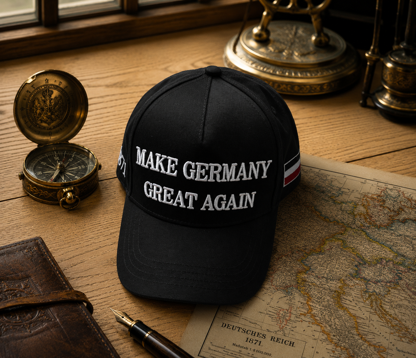 ⬛️⬜️🟥 "MAKE GERMANY GREAT AGAIN" Kappe in schwarz mit weißer Schrift