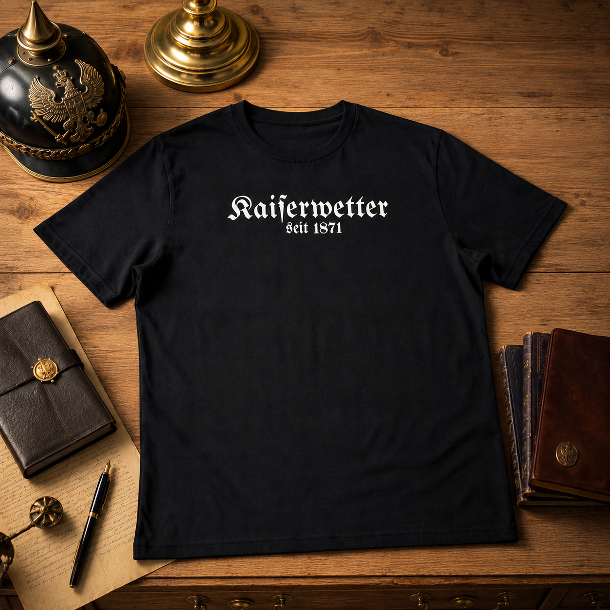 T-Shirt schwarz Stickerei Kaiserwetter seit 1871