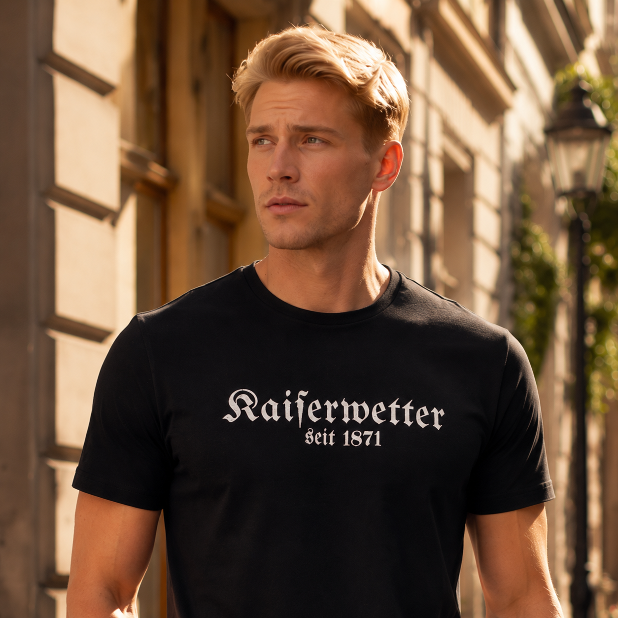 T-Shirt schwarz Stickerei Kaiserwetter seit 1871