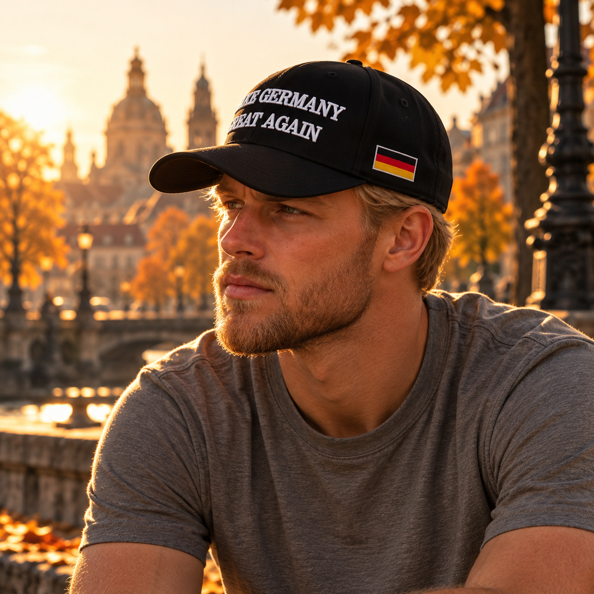 ⬛️🟥🟨"MAKE GERMANY GREAT AGAIN" schwarze Baseball Kappe weiße Schrift, Fahne schwarz-rot-gold