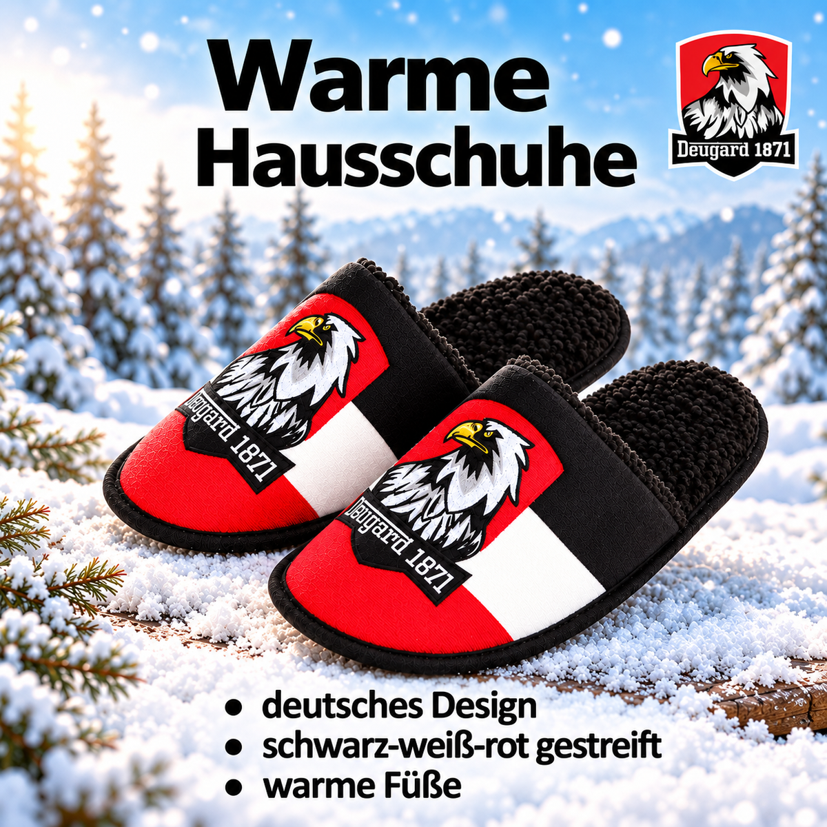 Deugard Herren-Hausschuhe – warm, bequem und markant