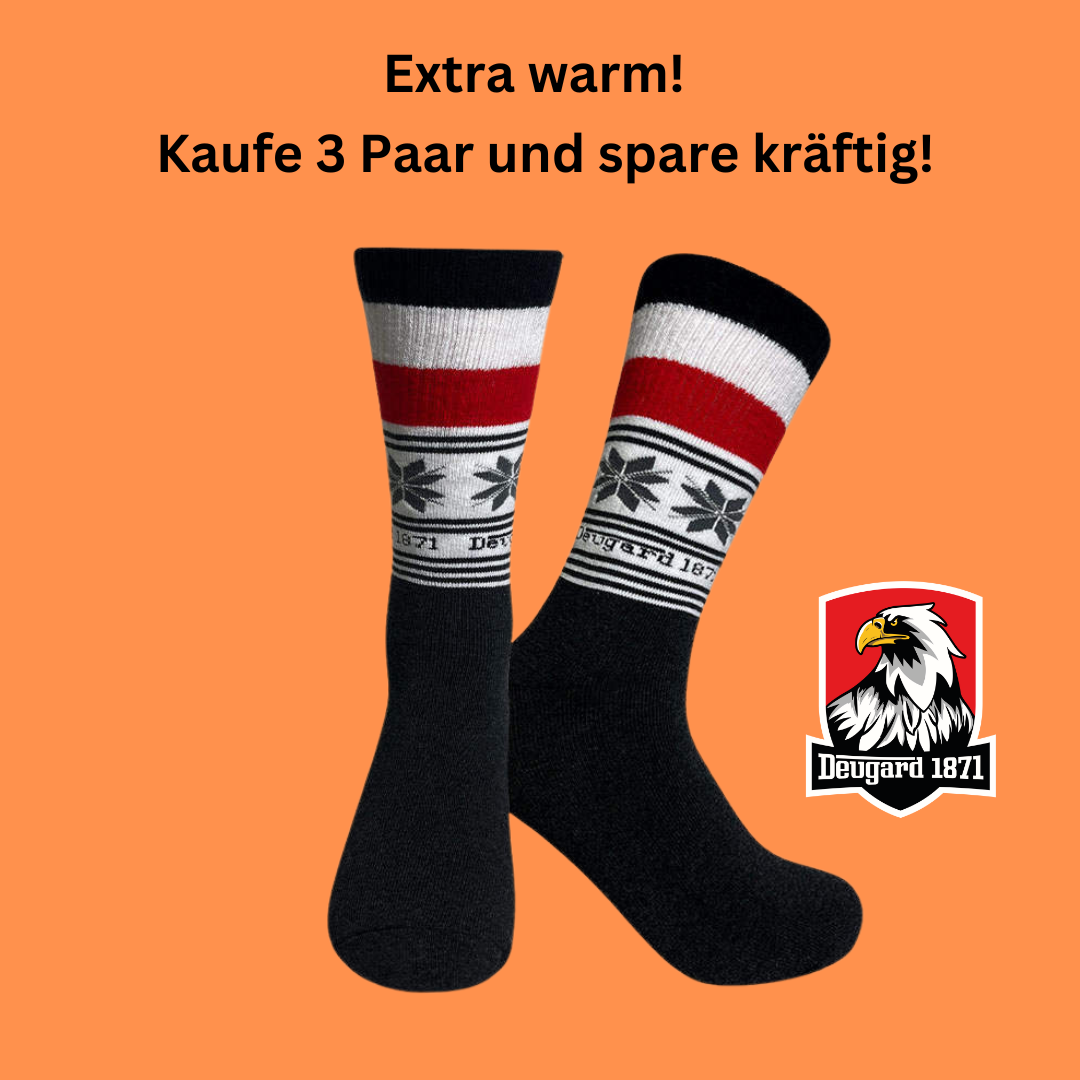 3er Wintersocken: stylisch und exklusiv, schwarz-weiß-roten Streifen