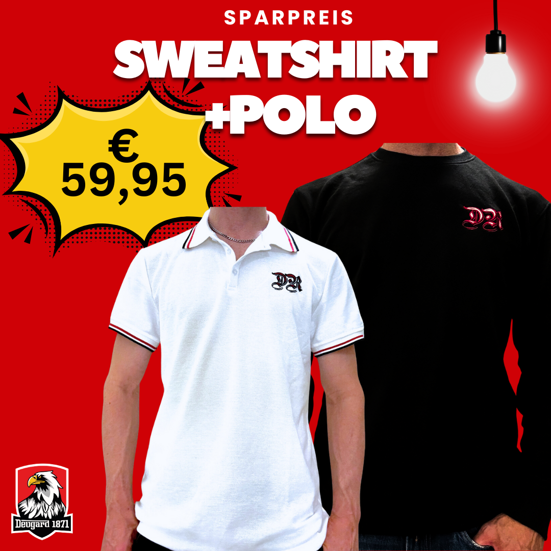 Kauf das schwarze DR Sweatshirt und erhalte das weiße DR Polo gratis