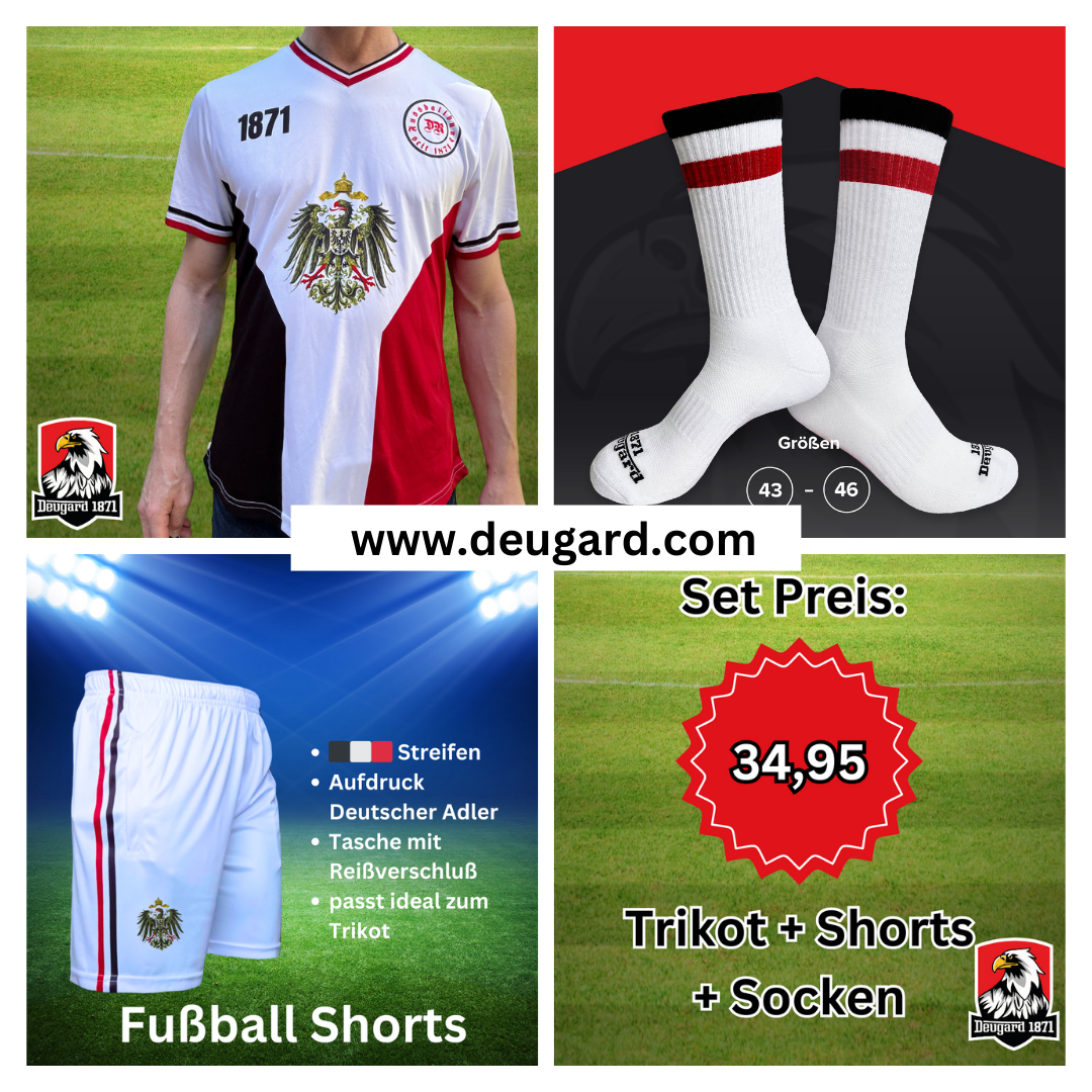 Set1 Fußball Trikot, großer Adler + Shorts + Socken